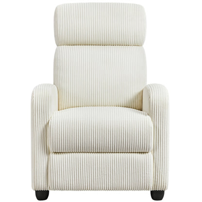 Recliner Chair Corduroy Recliner Sofa Adjustable Modern Single Reclining Chair