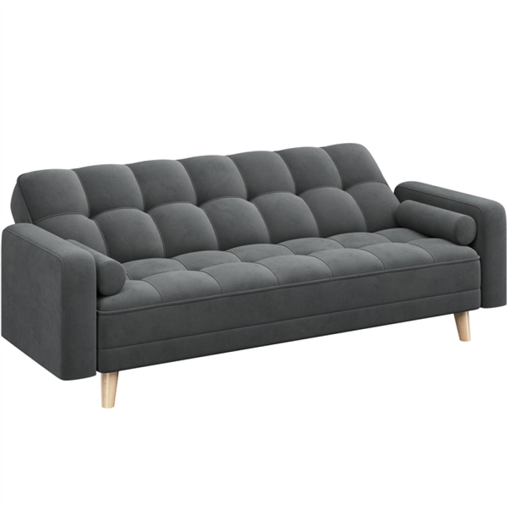 3 Seater Velvet Convertible Sofa Bed