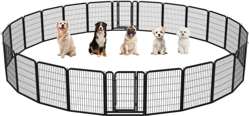 31.5″ Tall 24-Panel Heavy Duty Dog Playpen Dog Pen Dog Fence