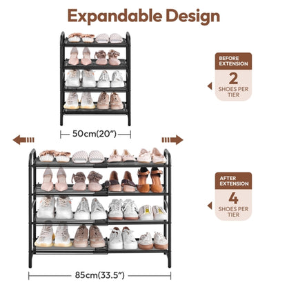 4-Tier Expandable Iron Shoe Rack