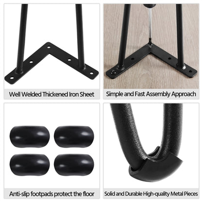 4PCS 16 Inch Solid Hairpin Table Legs 3-Rods