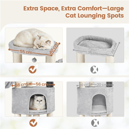Multilevel Heavy-Duty Cat Tree with Thick Scratching Posts