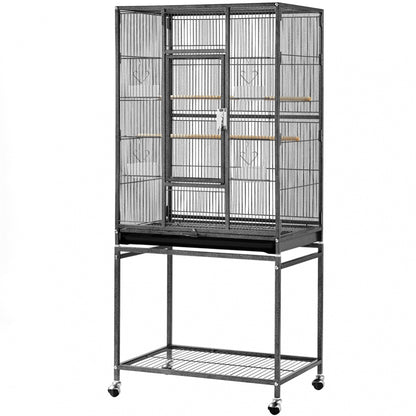 53.5″H Mobile Large Parrot Cage w/ Stand Bird Cage