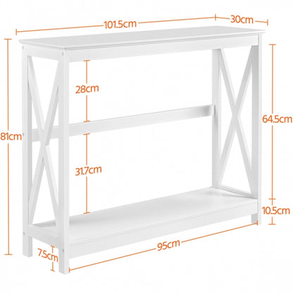 2-Tier X-Design Console Table  Industrial Side Console Table End Table