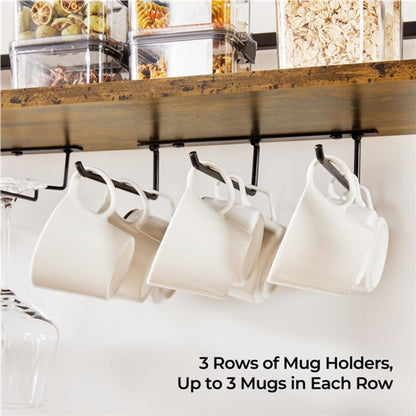 Freestanding Wine Rack with Glass Holder and Wine Storage