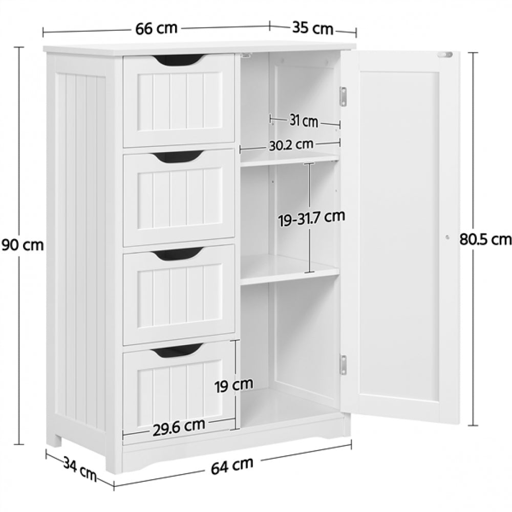 Large Wooden Bathroom Floor Cabinet
