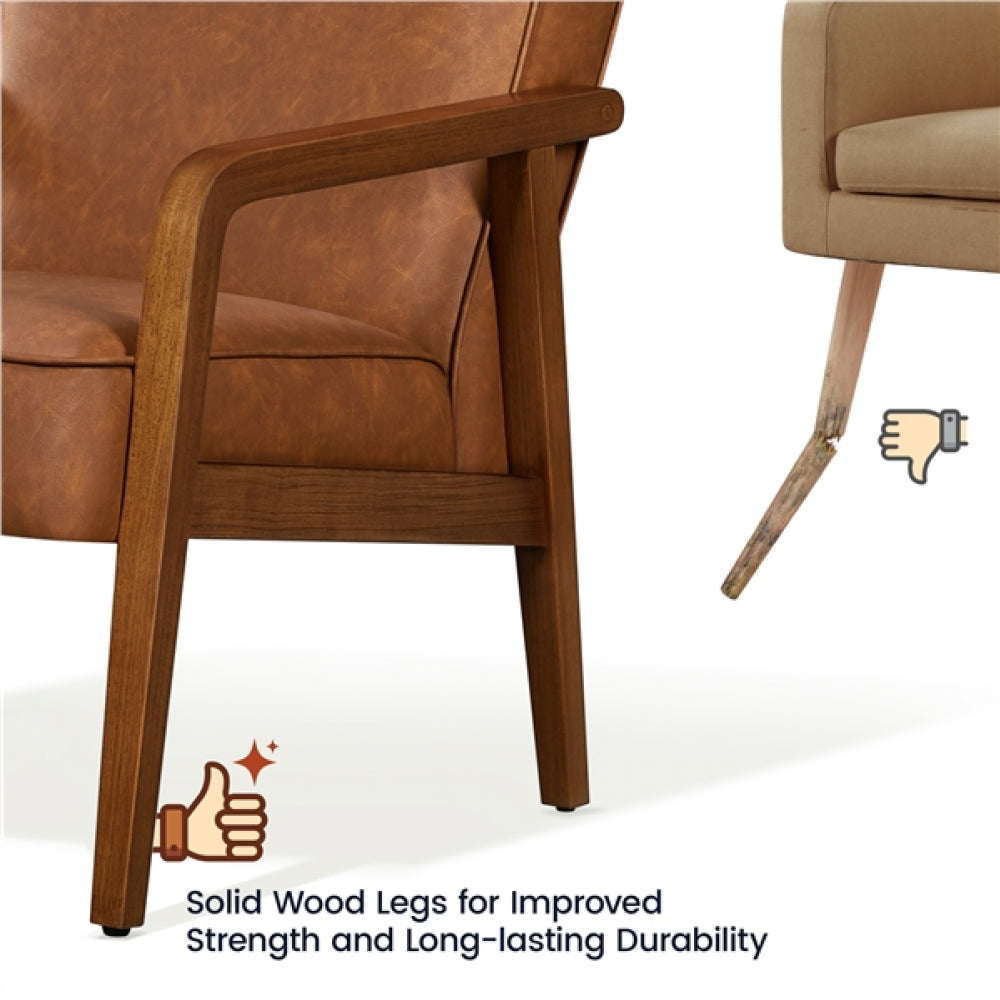 Set of Two Mid-Century Retro Modern Upholstered Lounge Chair Armchair