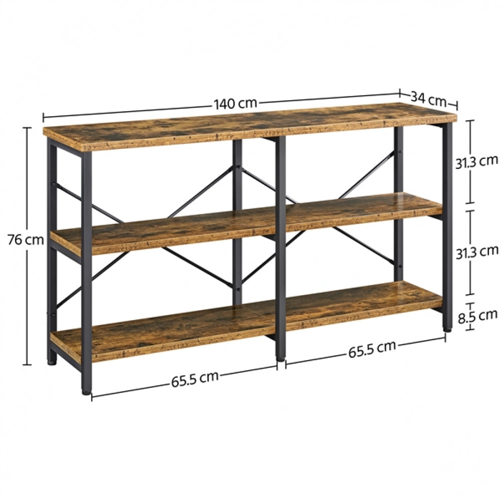 3-Tier Vintage Industrial Console Table