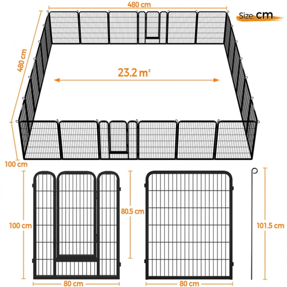 32x Panel Heavy Duty Dog Playpen Dog Pen