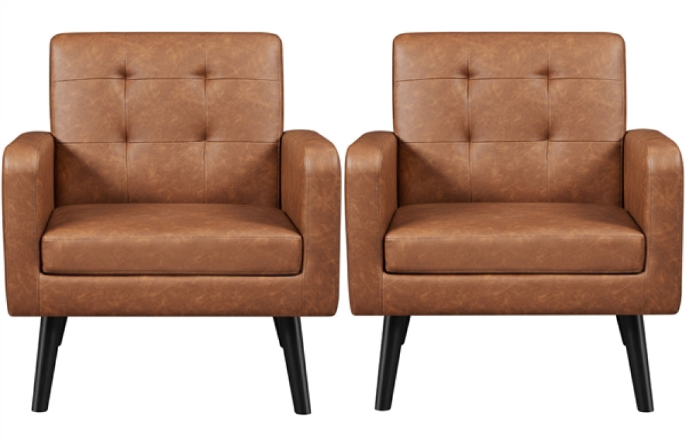 1 pair Faux Leather Armchair