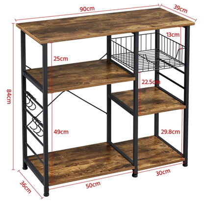 Vintage Kitchen Island Baker's Rack Utility Microwave Stand