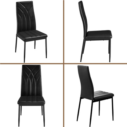 Set of 4 High Back Dining Chairs Upholstered Kitchen Chairs