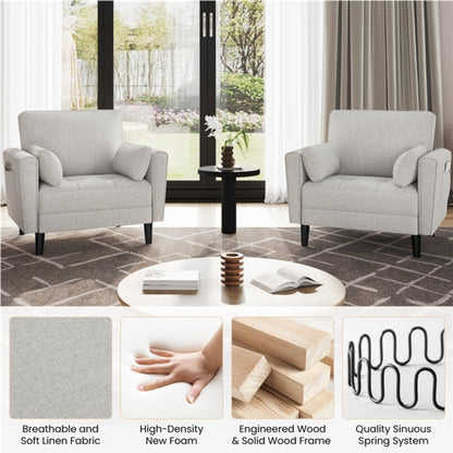 2pcs Tufted Oversized Armchairs