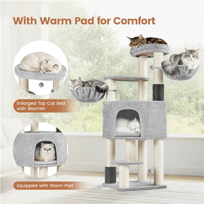 Multilevel Heavy-Duty Cat Tree with Thick Scratching Posts