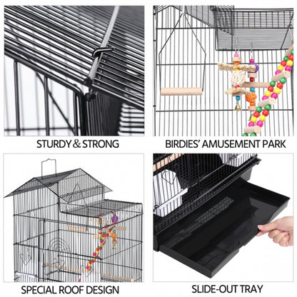 Metal Parrot Cage Bird cage w/Swing & Ladder