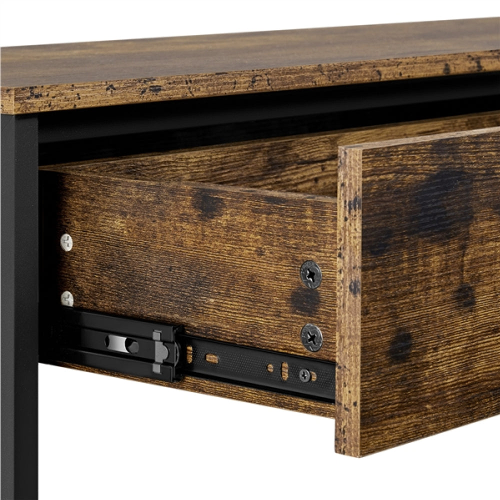 Vintage Wooden Console Table with 1 Drawer and 2 Open Shelves