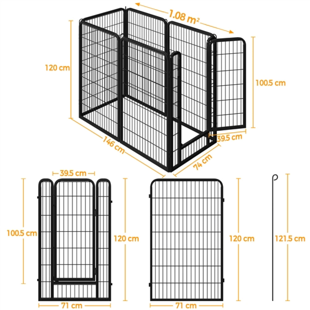 12 Panels Heavy Duty Dog Playpen Panels