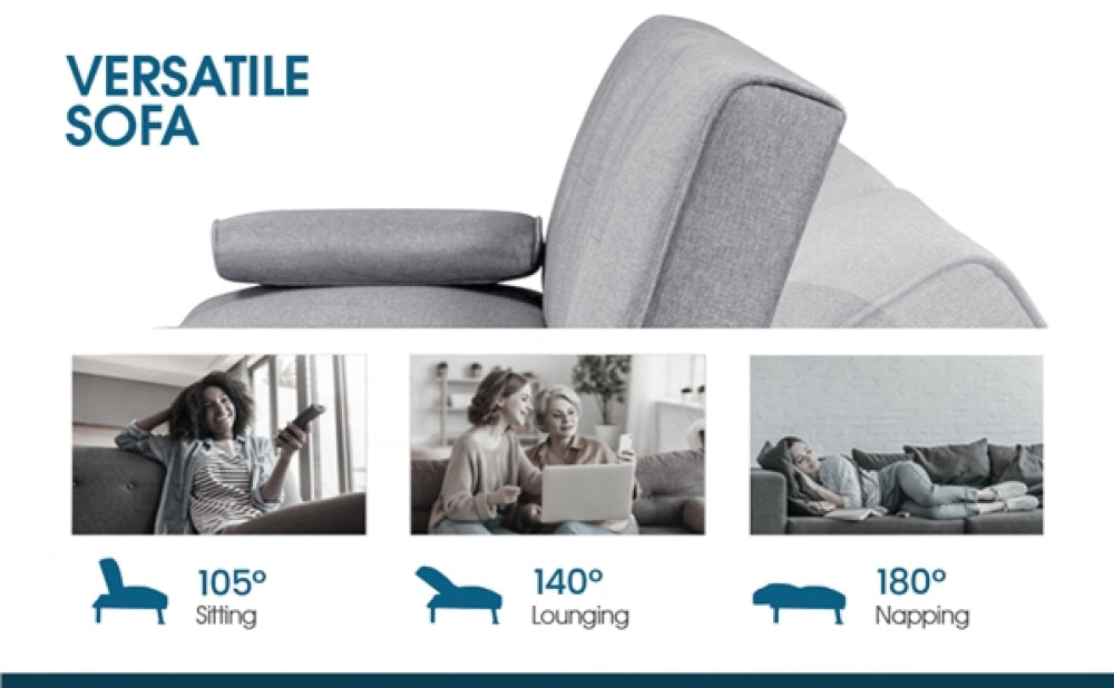 Fabric Upholstered Convertible Futon Sofa Bed