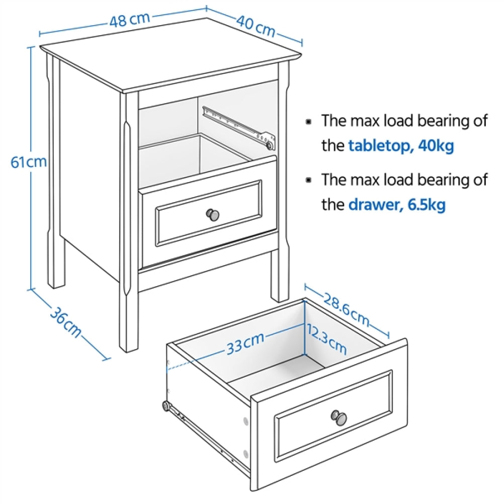 End Table Side Table Nightstand Bedside Table with 2 Drawers