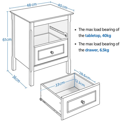 End Table Side Table Nightstand Bedside Table with 2 Drawers