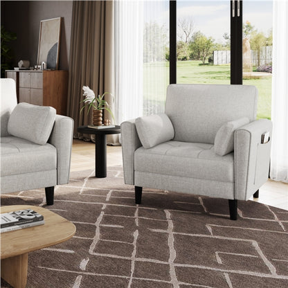 2pcs Tufted Oversized Armchairs