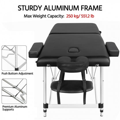 Portable 2 Fold Aluminum Massage Bed