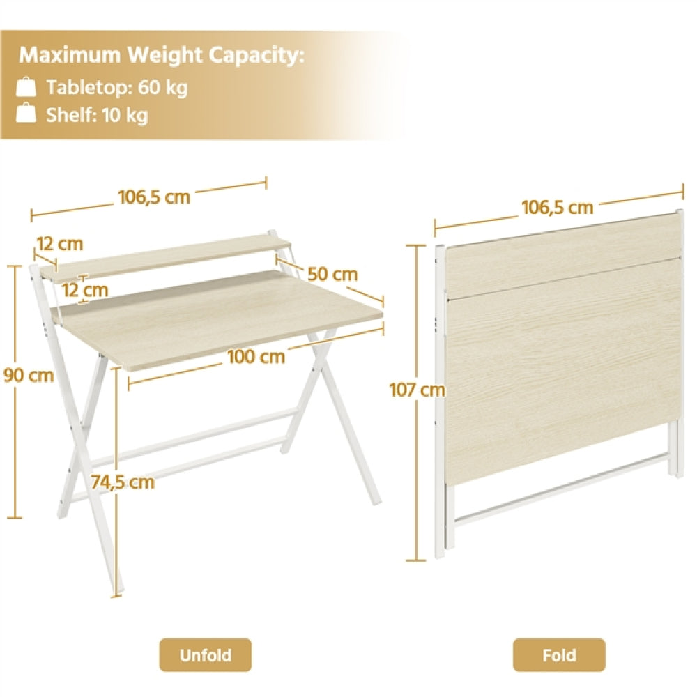 2-Tier Foldable Computer Desk