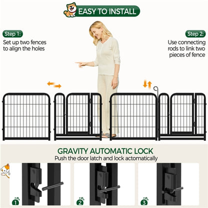32pcs Dog Pen Metal Pet Playpen