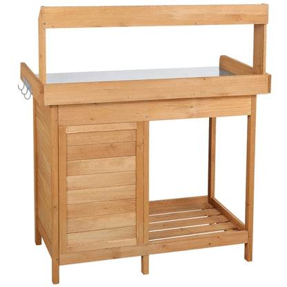 Outdoor Garden Potting Bench Table Work Bench Metal Tabletop