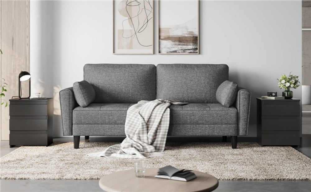 Fabric Upholstered Sofa 2 Seater Couch with Tufted Single Seat Cushion