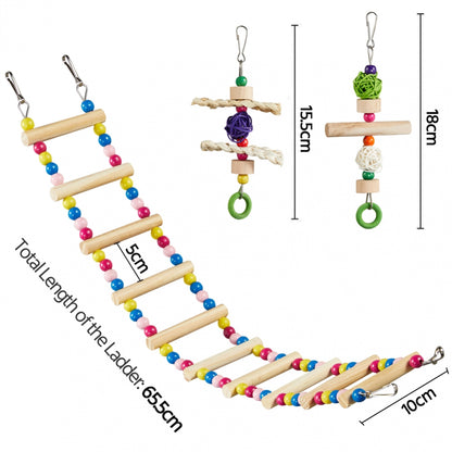 Rolling Metal Bird Cage with Detachable Stand Toys Included