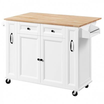 Kitchen Trolley with Drop-Leaf Breakfast Bar
