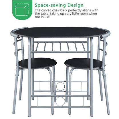 Modern Round Dining Table Set for 2 Chairs + 1 Table