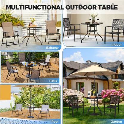 28″ Square Patio Bistro Table with Umbrella Hole