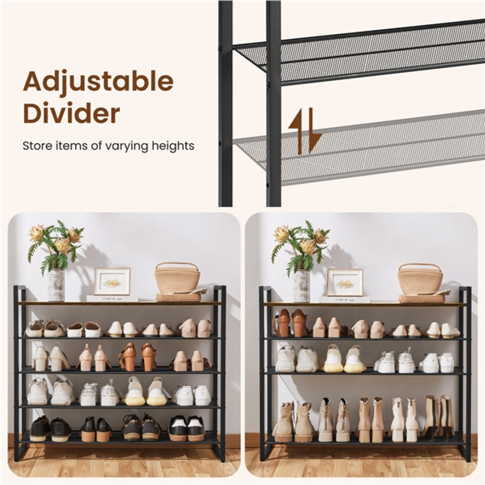 10-Tier Iron Shoe Rack Organizer