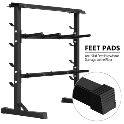 3 Tier Dumbbell Barbell Rack Weight Plate/Bar Storage Holder