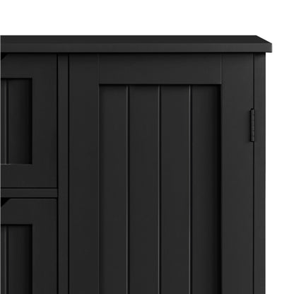 Wooden Bathroom Cabinet 4 Drawers & Cupboard Bathroom Storage Unit
