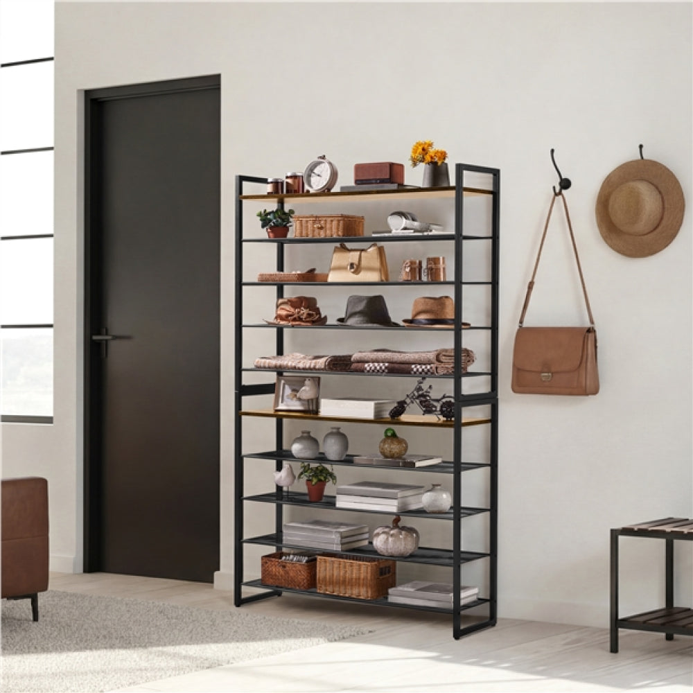 10-Tier Iron Shoe Rack Organizer
