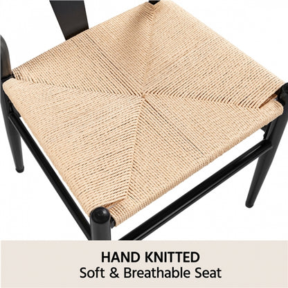 2pcs Modern Chair Y-Shaped Backrest Mid-Century Metal Dining Chair