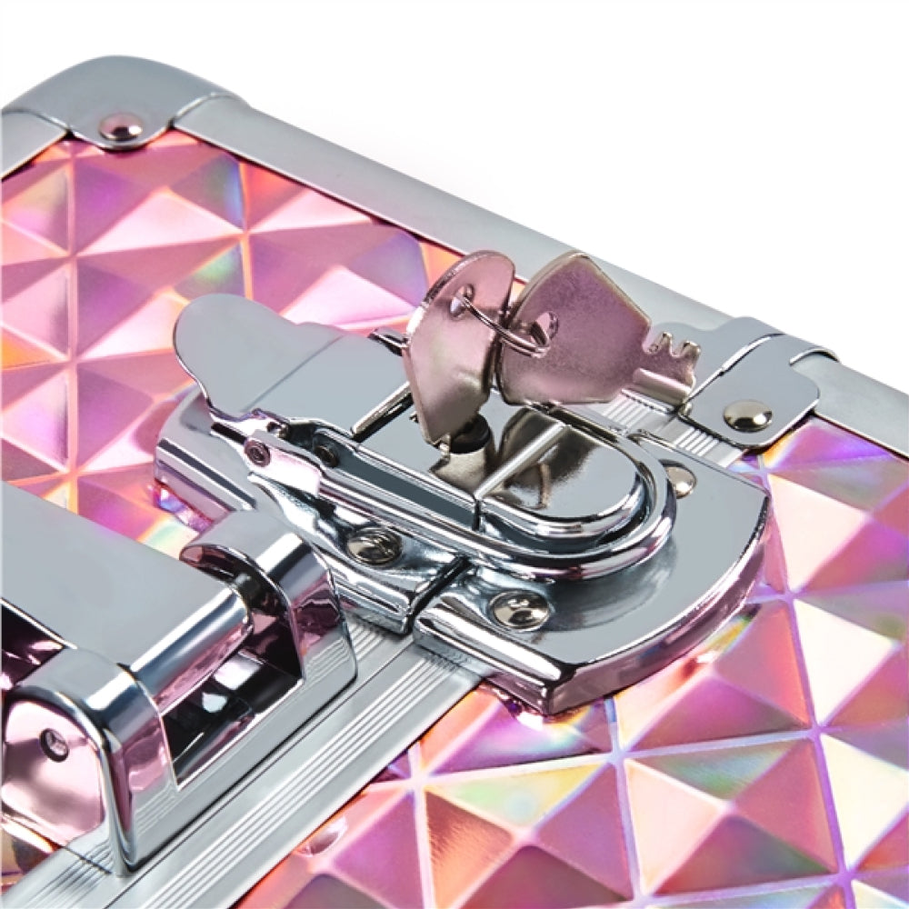 3-in-1 Rolling Makeup Train Case Portable Cosmetic Trolley