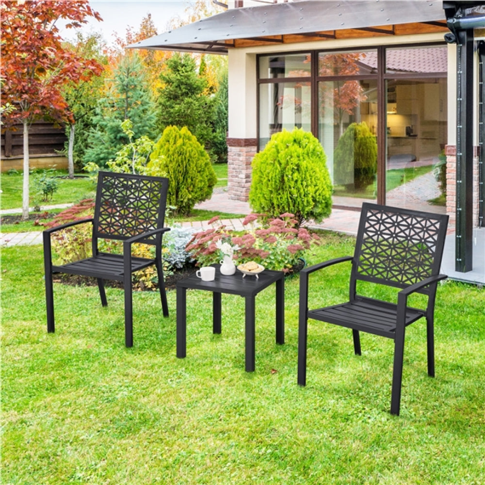 Outdoor Small Metal Square Side Table Garden Coffee End Table