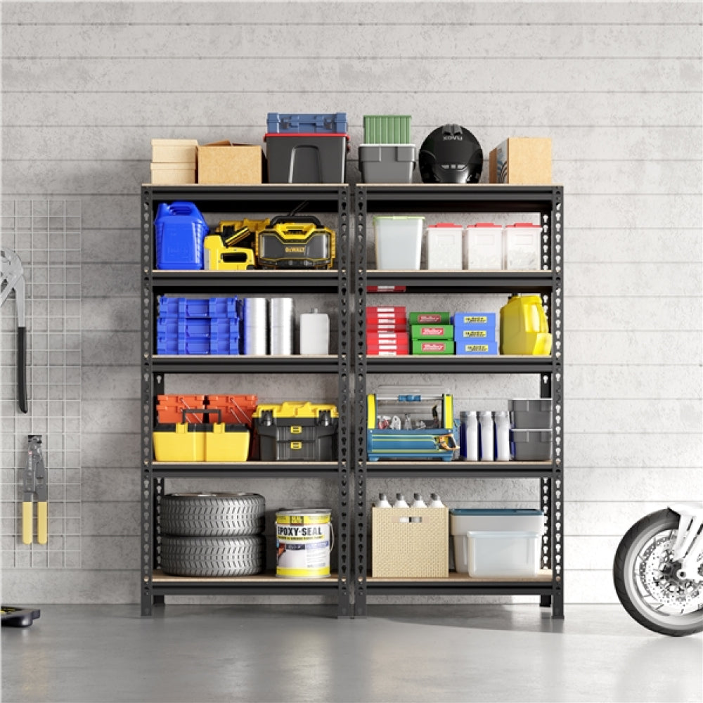 2pcs 5-Tier Utility Shelves Adjustable Metal Shelving Units