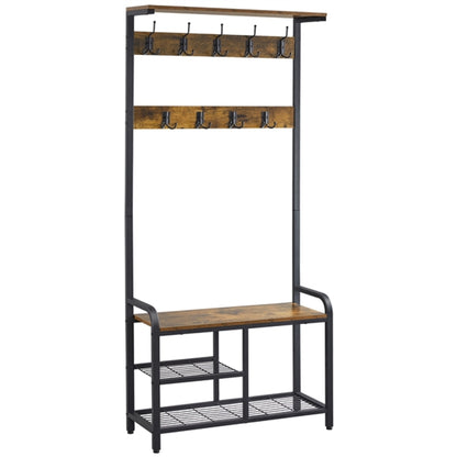 72” H Multifunctional Hall Tree with Bench &amp; Shoe Storage