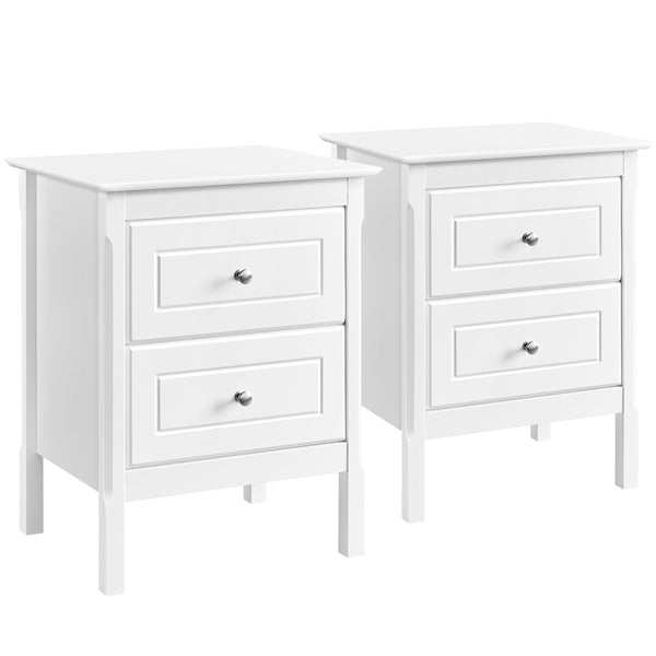 2pcs End Table with 2 Drawers Side Table Nightstand