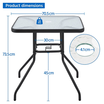 27.5'' Outdoor Coffee Table Patio Square Bistro Table