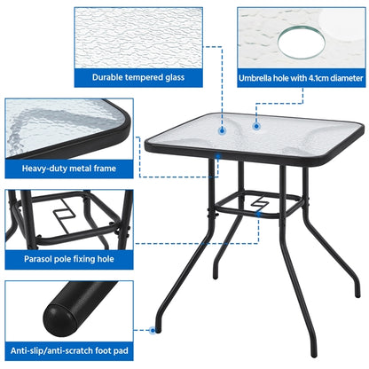 27.5'' Outdoor Coffee Table Patio Square Bistro Table