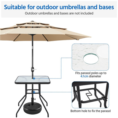 27.5'' Outdoor Coffee Table Patio Square Bistro Table