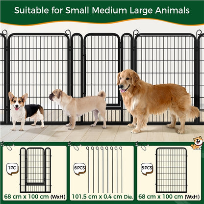 Set of 2 - 100cm Tall Dog Playpen Panels Dog Pen Dog Fence