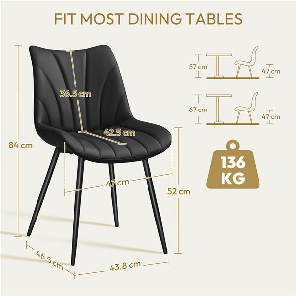 4x Modern Faux Leather Upholstered Dining Chairs Kitchen Chairs