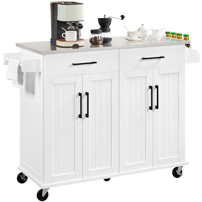 Stainless Steel Top Rolling Kitchen Island Cart Kitchen Trolley